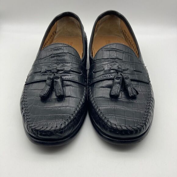 Florsheim 18469 Alligator Print Black Leather Men’s Loafers Size 8 1/2 EEE main image 6